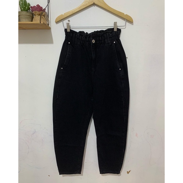 zara baggy paperbag jeans