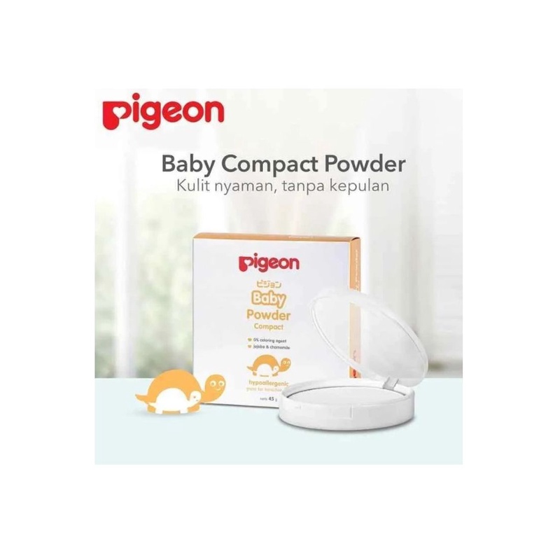 Pigeon Baby Compact Powder Cake / Refill + Puff 45gr 45 Gr Bedak Bayi