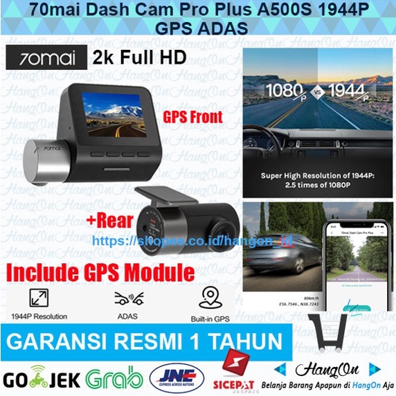 70mai Dash Cam A500S Pro Plus 1944P GPS ADAS Smart Dashcam Car Camera Mobil 2K FULL HD