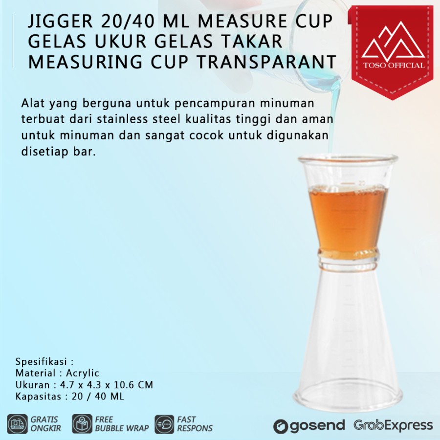 Jual Jigger Acrylic Transparant 2040ml Measure Cup Gelas Ukur Ganda Takar Shopee Indonesia 7344