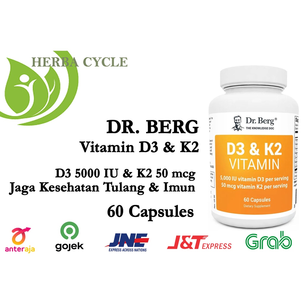 Dr Berg Vitamin D3 K2 60 Cap Jaga Kesehatan Imun Tubuh Dan Tulang ORI USA