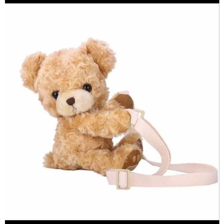 tas selempang teddy bear meluk