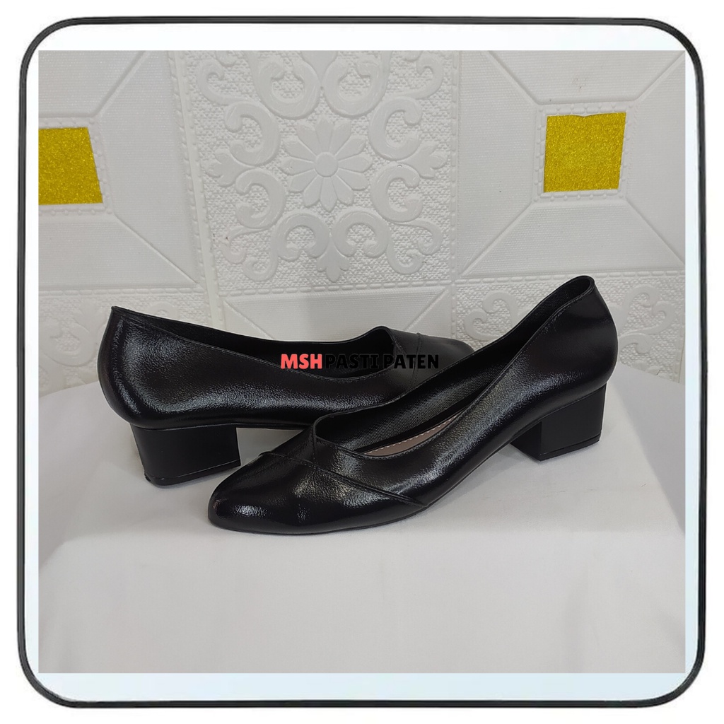 Balance st 632 size 36-40/sepatu formal pantofel wanita pansus hitam polos tinggi 4 cm