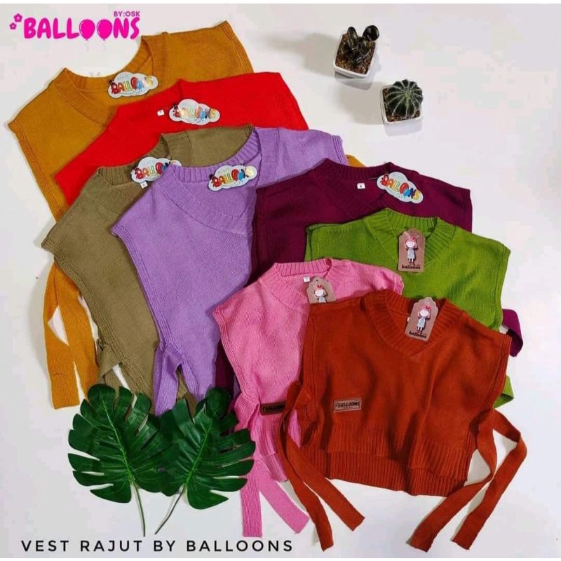 PAKET USAHA VEST RAJUT ROMPI LUARAN OUTER ANAK USIA 1-8 TAHUN WARNA HIJAU UNGU PINK MERAH MARUN COKL