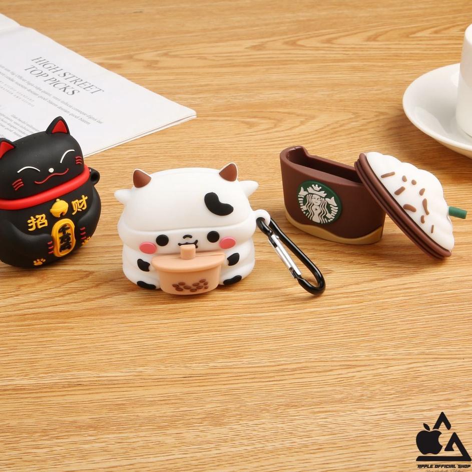 Promo ン SILIKON CASE 4D NASA STARBUCKS APPLE AIRPODS GEN 1 2 3 PRO MOTIF SQUID GAME CAT PANDA COW LU