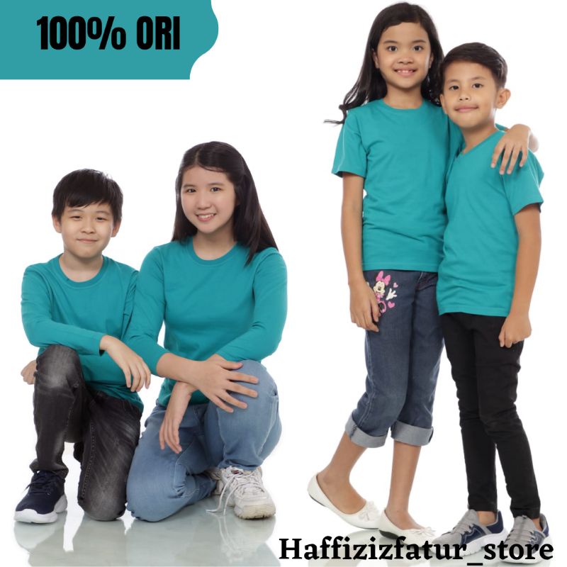 Kaos Anak Polos Lengan Pendek Lengan Panjang Cotton Combed 30s/Kaos Polos anak Laki laki 12 tahun, K