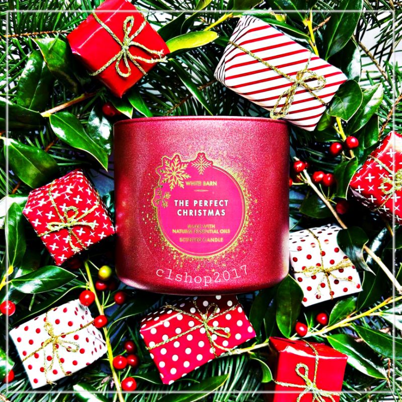 BATH &amp; BODY WORKS BBW THE PERFECT CHRISTMAS 3-Wick Scented Candle 411 g