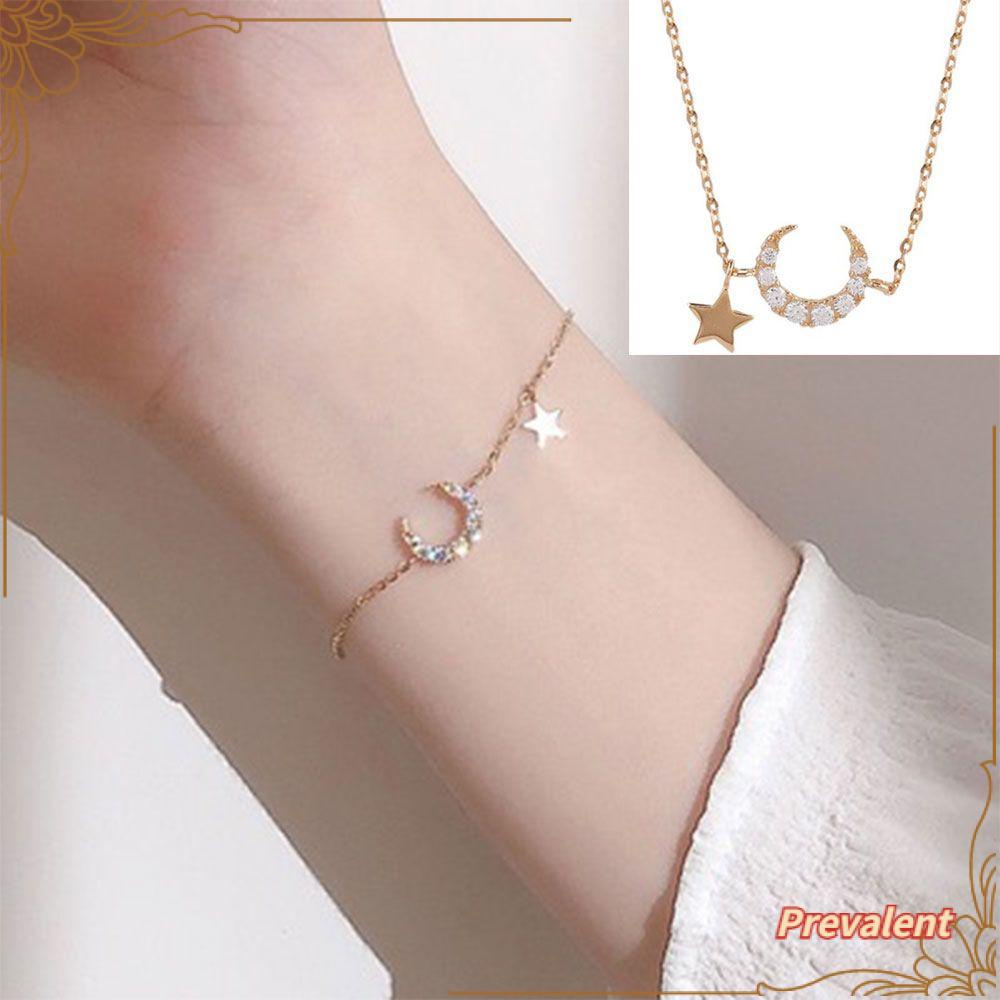 Preva Gelang Wanita Pesta Fashion Bintang Bulan Charm