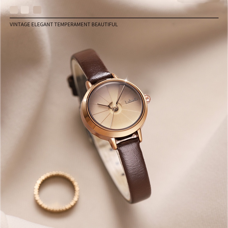 labaoli 193 Jam Tangan Wanita Tali Kulit Original Anti Air Fashion Simple Santai Quartz Elegant Jam Tangan