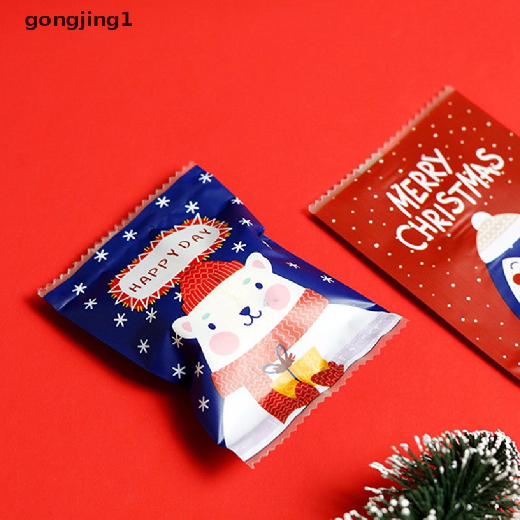 Ggg 100pcs Santa Cookie Hot Seal Bags Untuk Kemasan Biskuit Permen Nougat Handmade ID