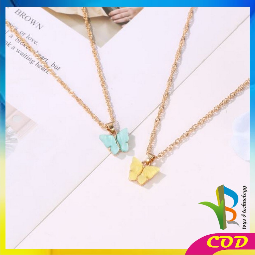 RB-K76 Kalung Kupu Kupu Butterfly Kalung Rantai Akrilik Kupu Kupu Korean Fashion Kalung Rantai Wanita Aesthetic Import Ala Korea