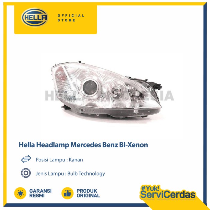 Lampu Headlamp Mobil Hella Mercedes Benz (Kanan) BI-XENON - Lampu Depan Mobil