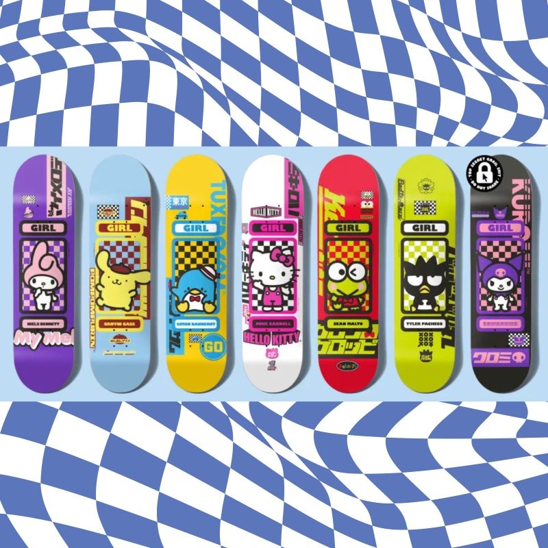 Sanrio x Girl Co-Branded Limited Edition Sepatu Kuromi Melody Skateboard/Board Surface Impor Asli