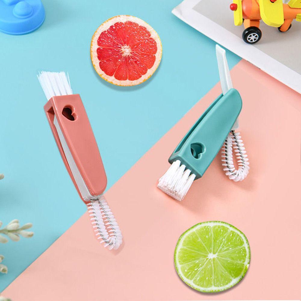 Needway   Sikat Botol Susu Tahan Lama Serbaguna Praktis Alur Brush Keyboard Perlengkapan Kebersihan Three-in-One Food Grade Multi Fungsi Cup Scrubber