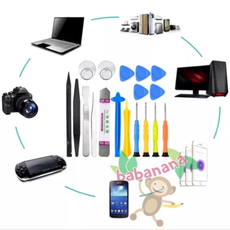 Smartphone 21 in 1 Repair Tools Set Kit Alat service gadget tablet