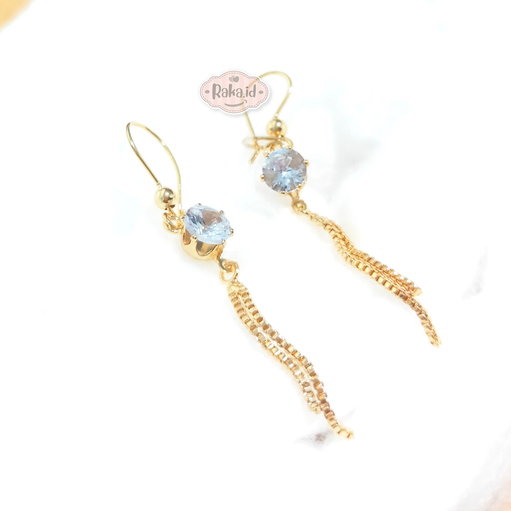 Anting Wanita Dewasa Anting Korean Style Anting Clip Motif Rantai Italy Juntai Mata Satu Bulat 1216