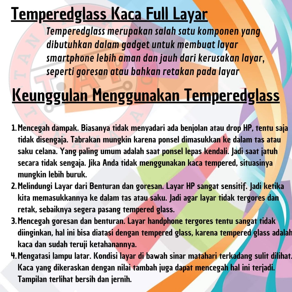 TG Tempered Glass Kaca Full Screen SAMSUNG M04 M33 M32 M10 M20 F13 TANAYAACC