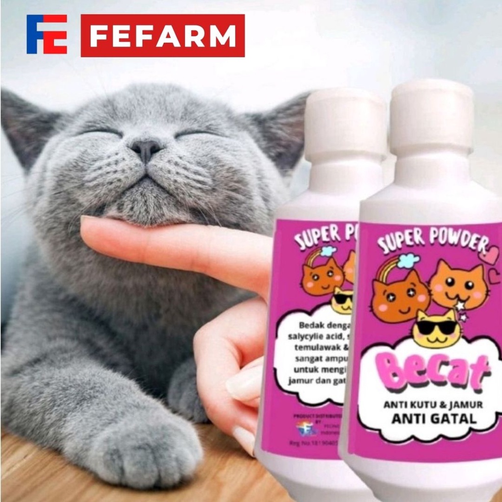 BECAT Powder Bedak Kucing Anti Kutu Jamur Dan Gatal FEFARM