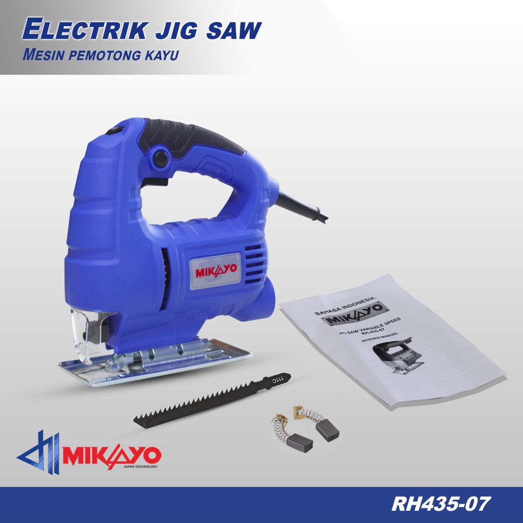 Mesin gergaji jigsaw gratis 2 mata / Mesin potong kayu jigsaw 65mm / Electric jig saw 400 watt mikayo