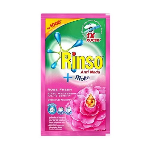SABUN RINSO CAIR ANTI NODA PLUS MOLTO RENCENG SACHET SASET PERAWATAN PAKAIAN DETERJEN MURAH
