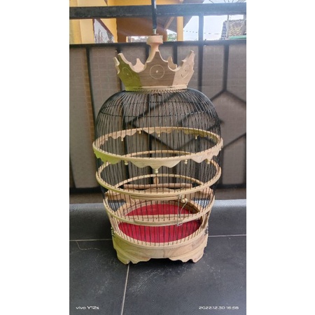 Sangkar perkutut bulat mahkota mentahan