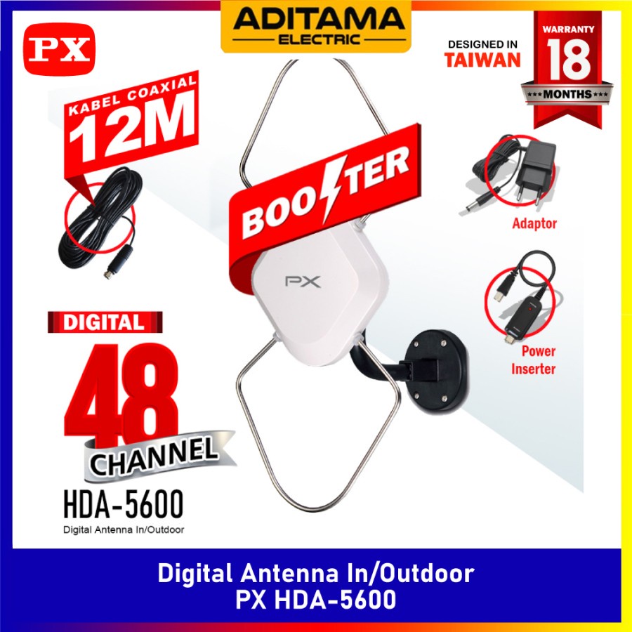 PX ANTENA TV DIGITAL INDOOR OUTDOOR HDA-5600/ ANTENA DIGITAL PX HDA5600 ORI PROMO