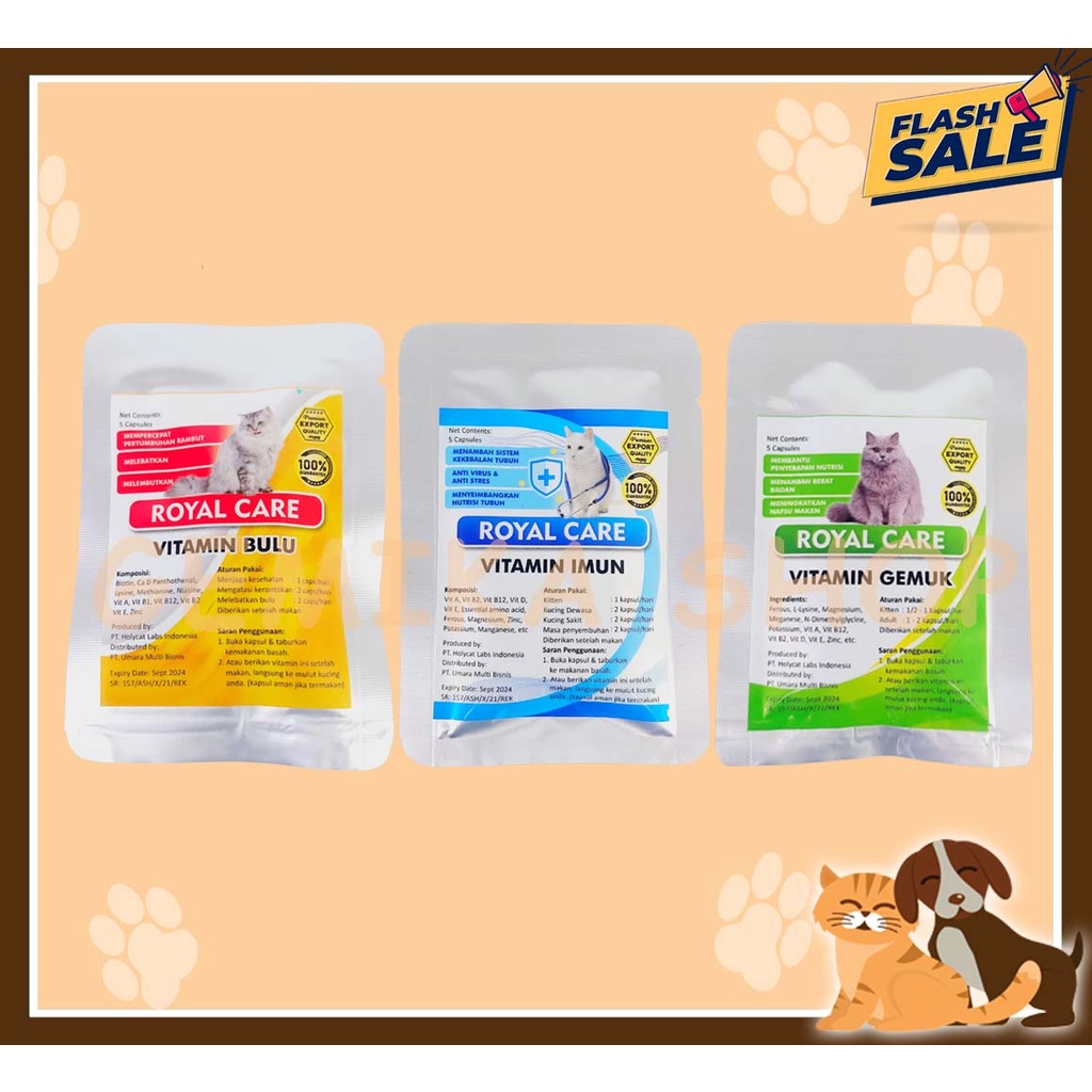 ROYAL CARE CAT VITAMIN ISI 5 KAPSUL [ VITAMIN KUCING ]