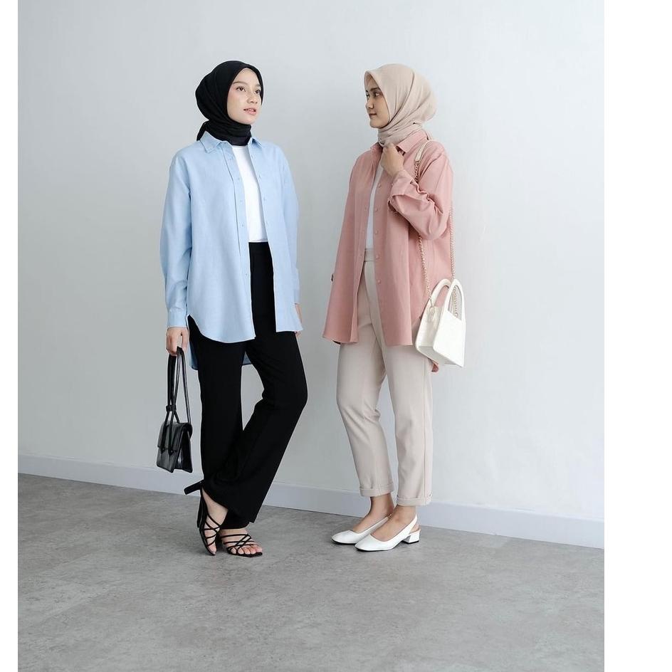 Stok Terbatas Vaulina Kemeja Dewasa Atasan Kemeja Wanita OOTD Hijab Kekinian Kemeja Kerja Terbaru Ca