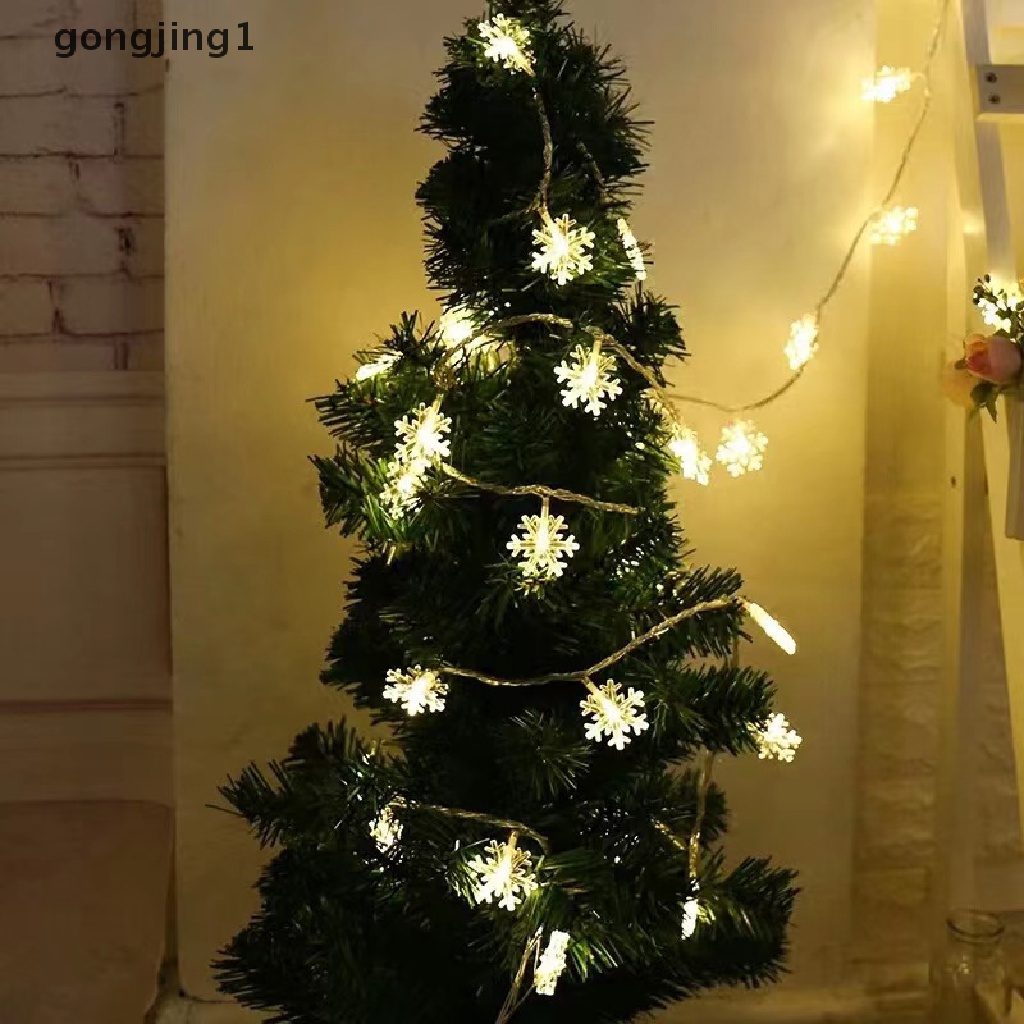 Ggg 3m Dekorasi Natal Snowflake String Lights Xmas Garland Liburan Tahun Baru Led Light Fairy Lights ID