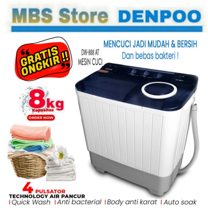 Jual Mesin Cuci Denpoo DW 888 AT NEW 4P 8KG | Shopee Indonesia