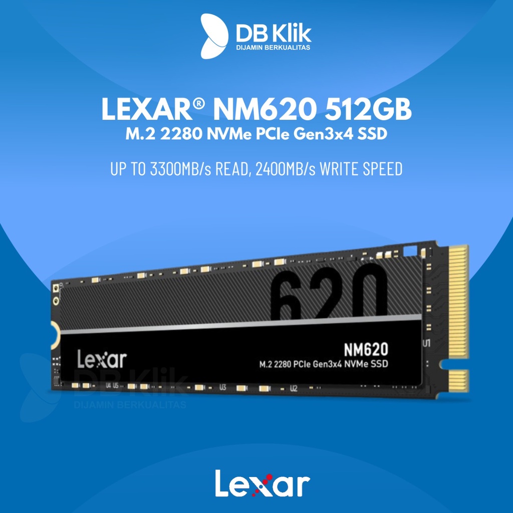 SSD LEXAR 512GB NM620 NVMe M.2 2280 PCIe Gen3x4 - Lexar LNM620 512GB