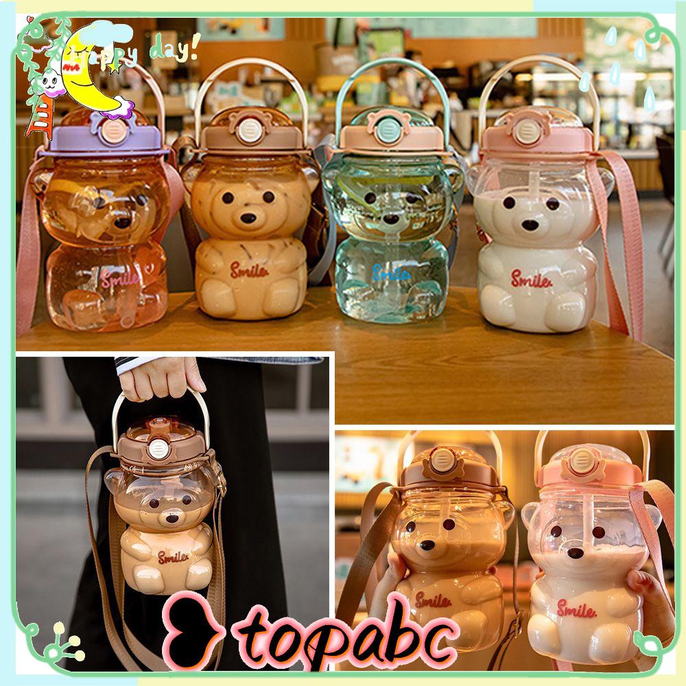 Top Kettle Portable Fashion Sedotan Kawaii Lovely Botol Plastik