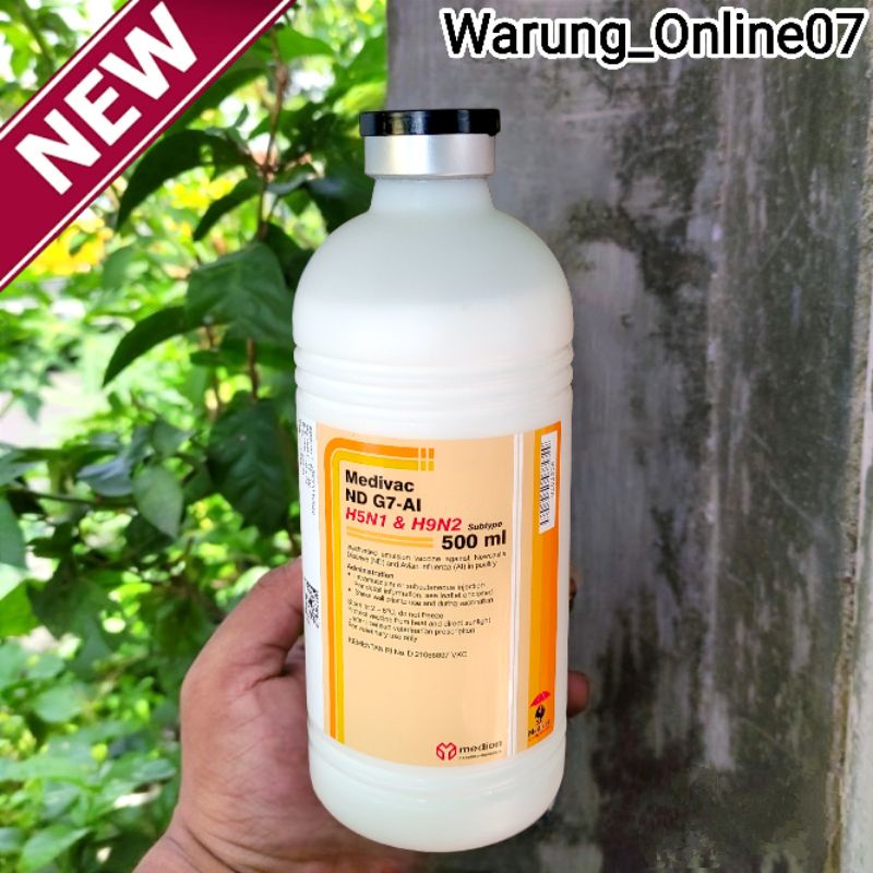 Vaksin Medivac ND G7 AI T H5N1 & H9N2 New Formula Netto 500ml Dosis 1000 Ekor Vaksin Ayam Mencegah T