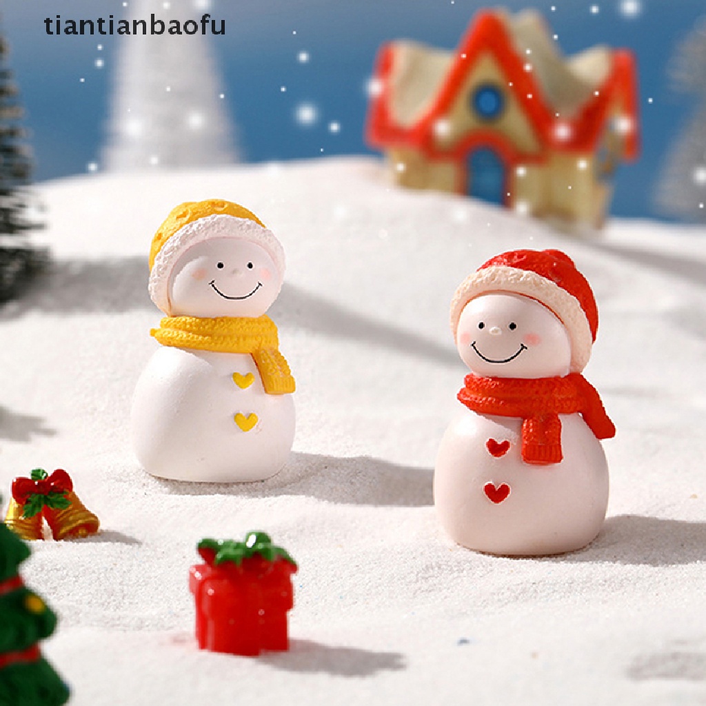 [tiantianbaofu] Rumah Boneka Snowman Syal Miniatur Natal Dekorasi Ornamen Mikro Landscape Decor Butik