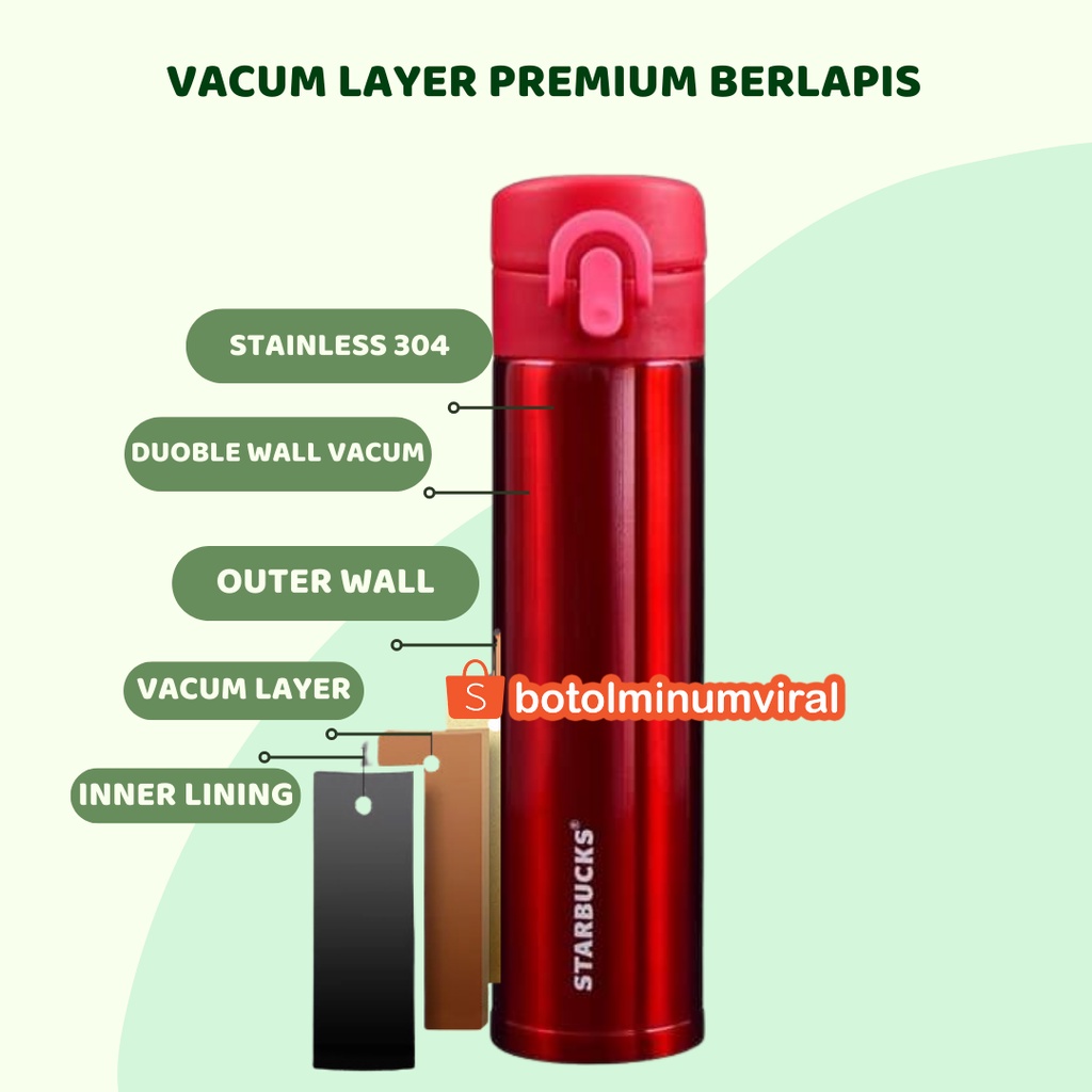 Tumbler Starbucks Stainless Steel Tumblr Termos Original Ada Dus