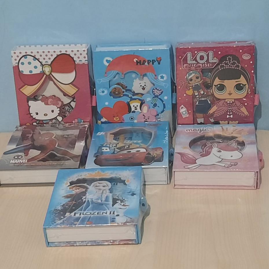 

(Y-74❤) Buku Diary Anak Kunci Gembok Uk. Kecil (T 16,5 cm x P 12,7 cm) pasti dikirim