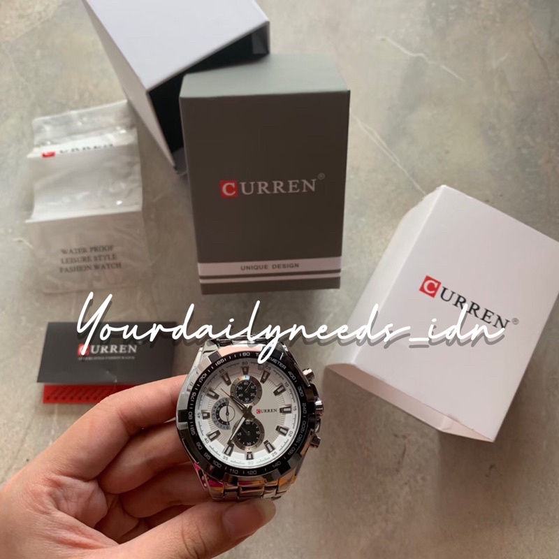 CURREN 8023 JAM TANGAN PRIA ANALOG STAINLESS STEEL FREE BOX PREMIUM [RAEDY]