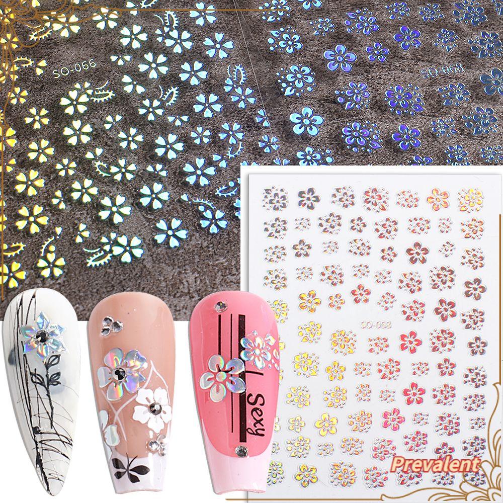 Preva Stiker Kuku Nail Art Dekorasi Fresh Flower Laser