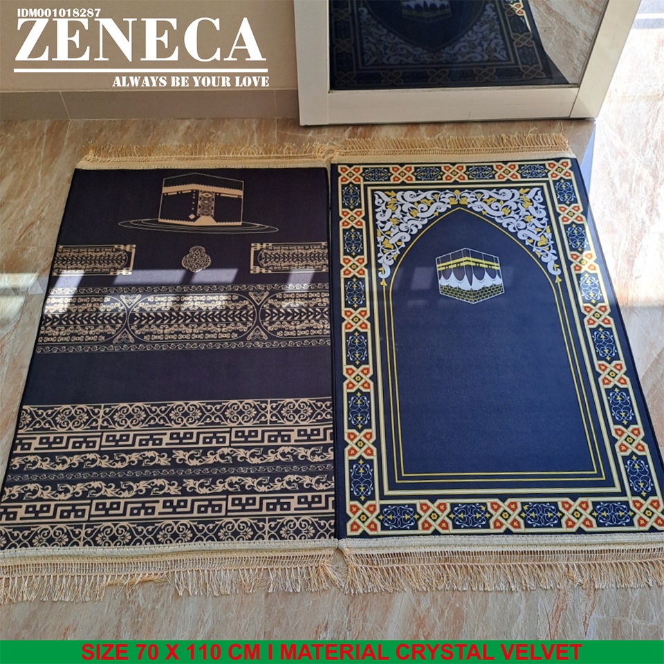 Zeneca Sajadah Turki Premium Motif Print 3D Bahan Crystal Velvet Ukuran 70x110 Cm