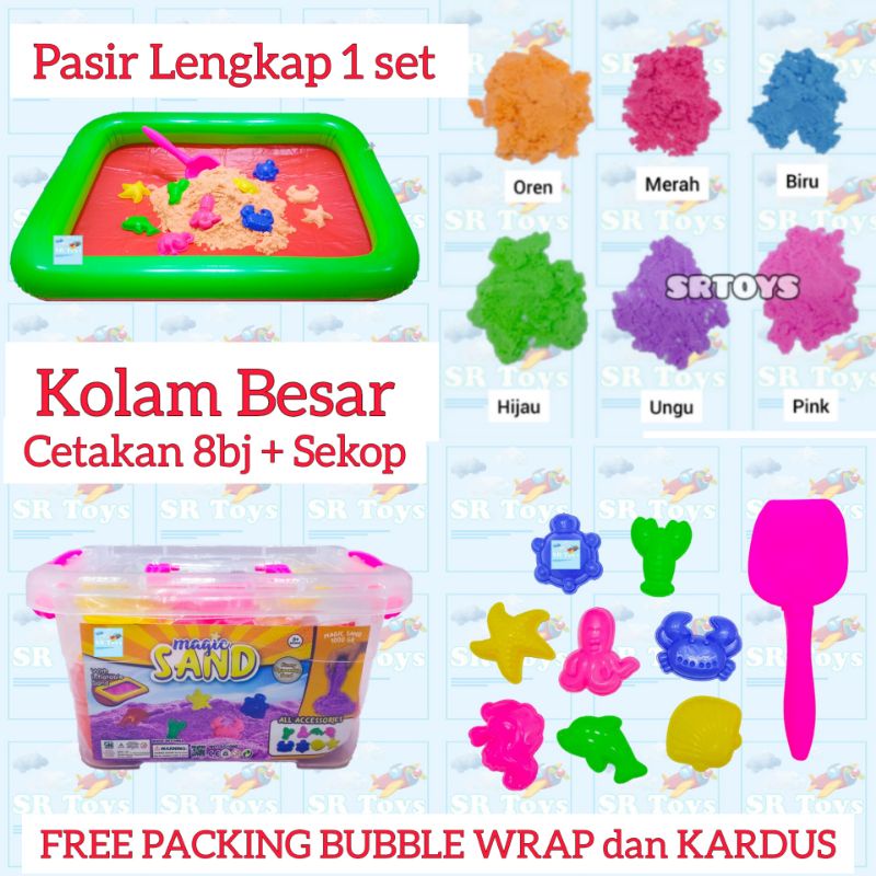 PROMO 1 SET PASIR AJAIB / MAGIC SAND 1 KG bisa 2 Warna TATAKAN BALON COD