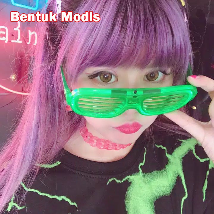 BEAUTY! !! Luminous Party Colourful !! Kaca mata tik tok Lampu Lamp Accesories Foto Selfie LED  Nyala / Kacamata Warna Party Glasses Viral LED Nyala Malam Colorful Eyeglass Beauty Presbiopi Malam, Diopter Laku Laris Aneh Tapi Bagus Pesta Kado Unik Fashion