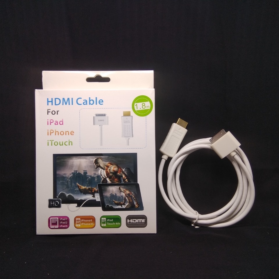 Kabel HDMI Adapter Video 30-pin Ke Hdmi Untuk Ipod I Pad 2 3 Iphone 4 4s 2g 3g