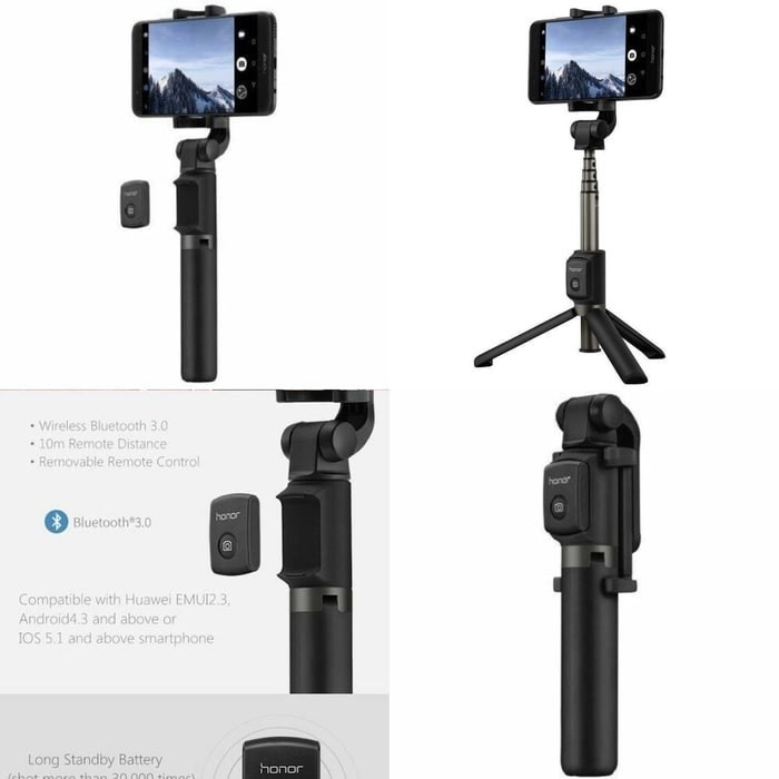 2in1 Tongsis Tripod Bluetooth tongkat selfie stick huawei honor AF15