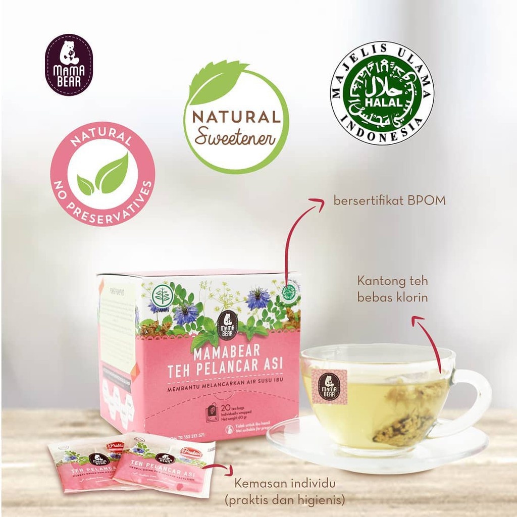 MamaBear Teh Pelancar Asi 20bags/ 60 g (Tersedia Varian Rasa)