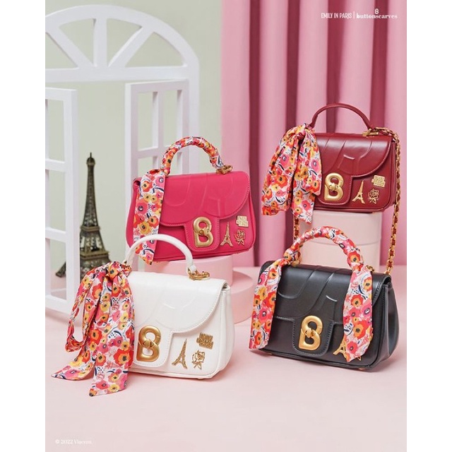 EMILY IN PARIS BAG BUTTONSCARVES