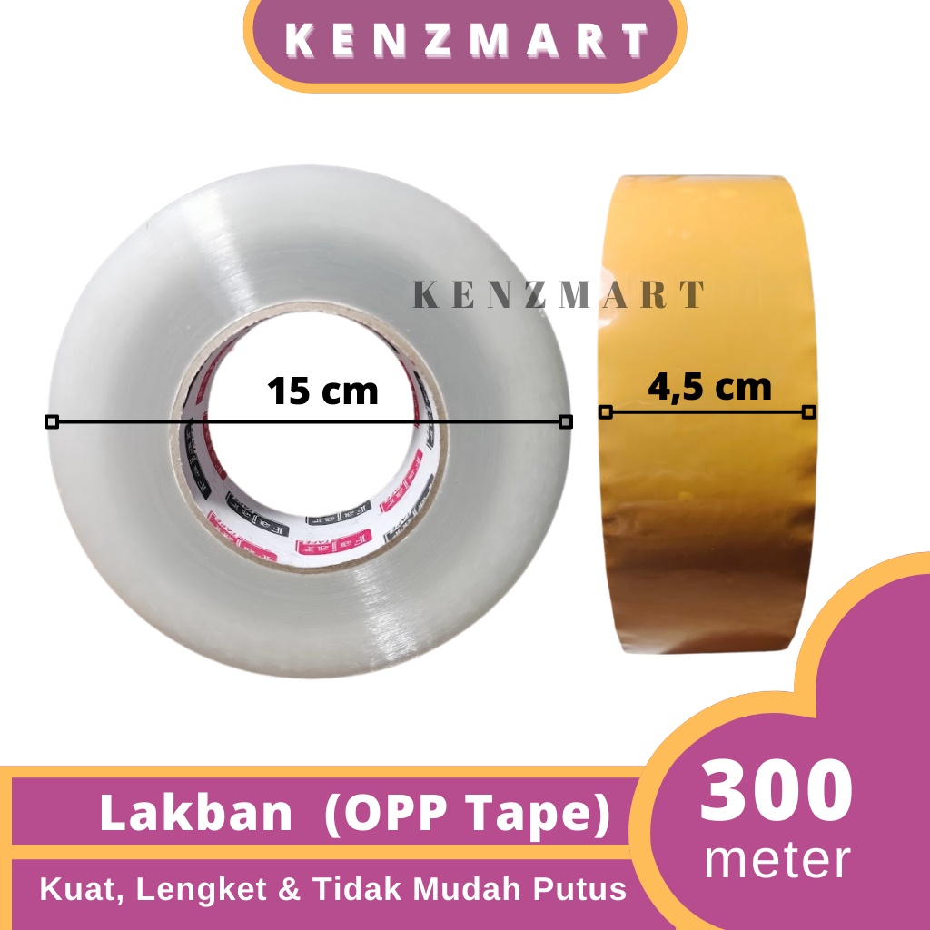 

LAKBAN JUMBO OPP TAPE LAKBAN BENING COKLAT 2 INCH 45MM 300 METER FULL 100 YARD 200 YARD 300 YARD 500