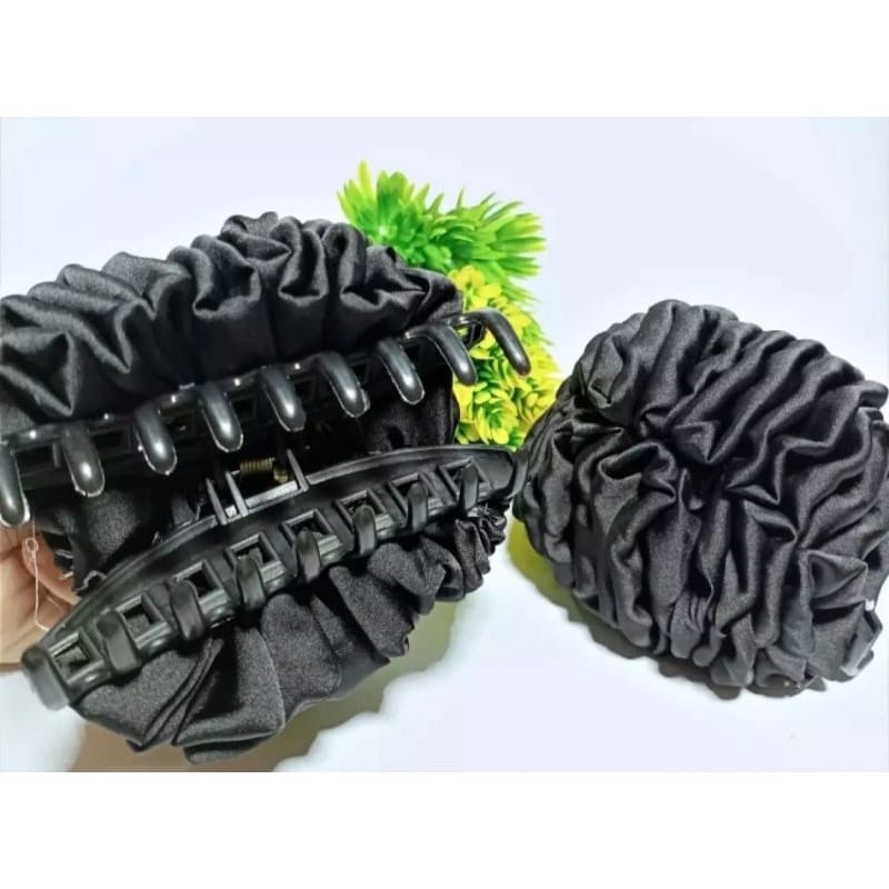 JEPIT RAMBUT KAIN/CEPOL JILBAB HITAM/JEPITAN RAMBUT CEPOL HIJAB/SCRUNCHIES JILBAB