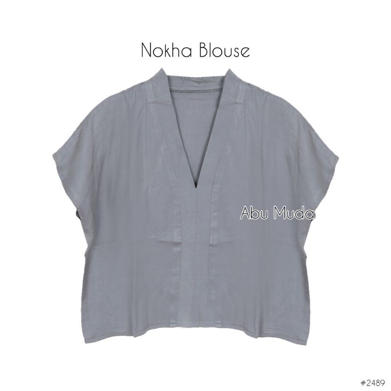 Blouse Casual Nokha V Neck Crinkle Airflow Atasan Blouse Kekinian