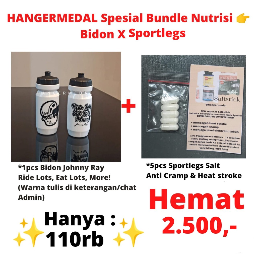 Hangermedal Spesial Bundle Paket Nutrisi  Bidon Johnny Ray X Sportlegs