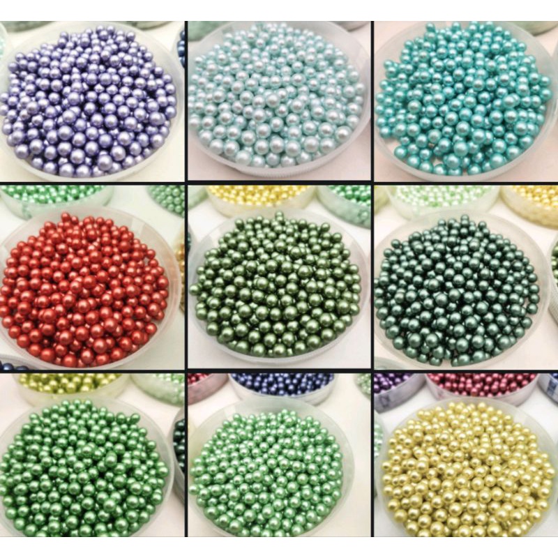 MUTIARA Tindik JEPANG mutiara tanpa lubang 6MM per PAK besar , sample no.1 dari 2 sample warna